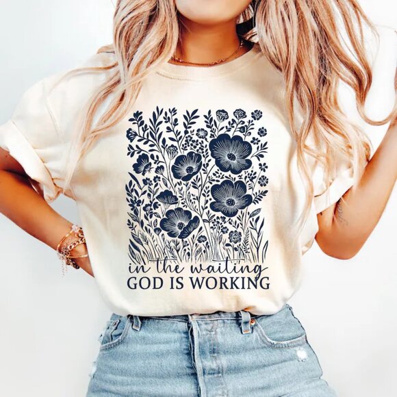 Tops - Graphic Floral Christian Shirt, Faith Tee Gift